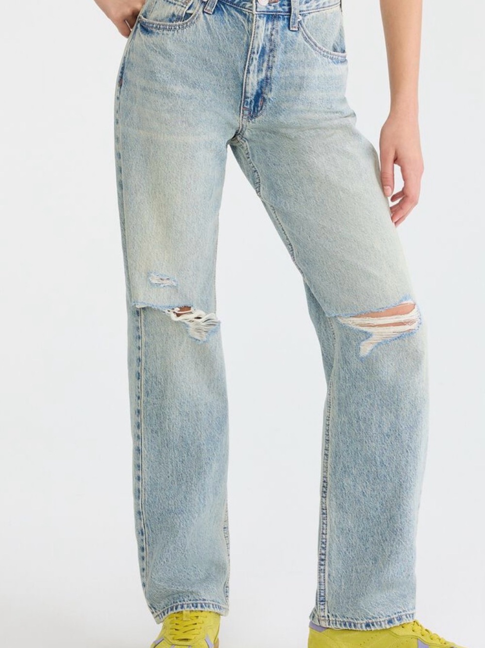 NWOT Aéropostale High Rise Baggy Ripped Jeans Light Wash 00 Short